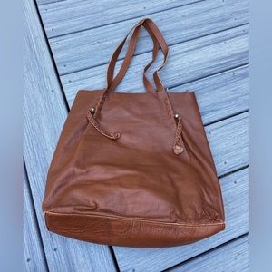 Brand new Raj Brown Leather Shoulder Bag/Tote Purse (NWT)